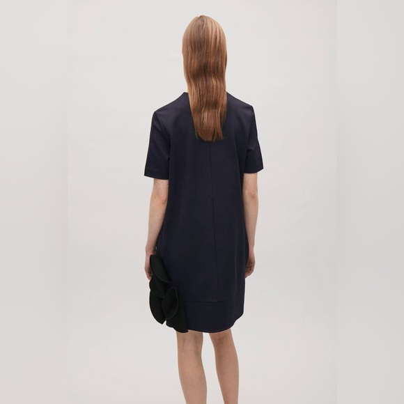 COS A-line Applique Dress Navy Blue Women’s Small Abstract Party Art to Wear - Picture 3 of 11